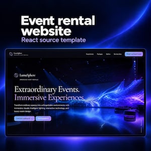 Event Rental Website Template with Editable Owner Studio, React Source and Booking Requests