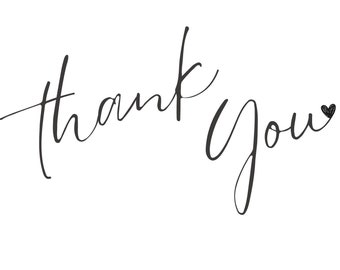 Script Thank You Card Template, Thank You Card Printable, Calligraphy Thank you Card, Minimalist Thank You