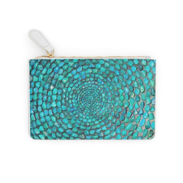 Turquoise Stone Mini Zipper Pouch/Clutch Bag ID CaseMother's Day