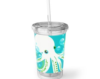 Aqua Octopus Bubbles Children's Suave Acrylic Cup