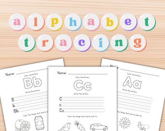 A to Z Trace and Color Worksheets