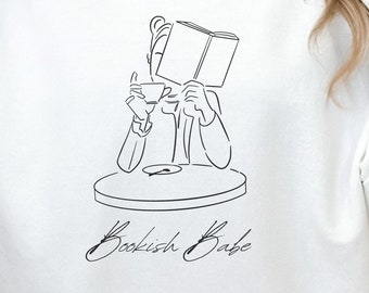 Leesgrage babe hoodie, literair sweatshirt, cadeau boekenliefhebber, gezellige trui met capuchon, comfortabele boekenwurmtrui