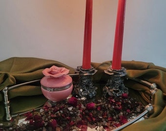 Black Lava Salts with Rosebuds, Rose Petals and Rose | Homemade | Organic | valentine&#39;s Day Gift | Bridal Shower Gift | Gift for Couples