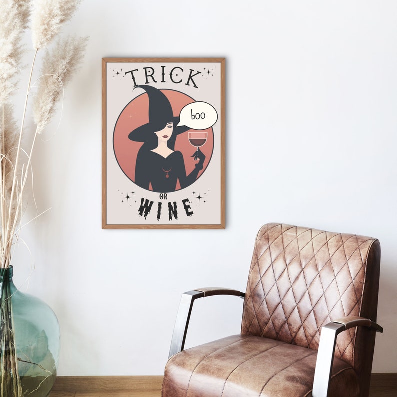 Funny Halloween Wall Print, diy halloween decor, Witchy Wall Decor, Instant Download, Halloween Wall Printable image 3
