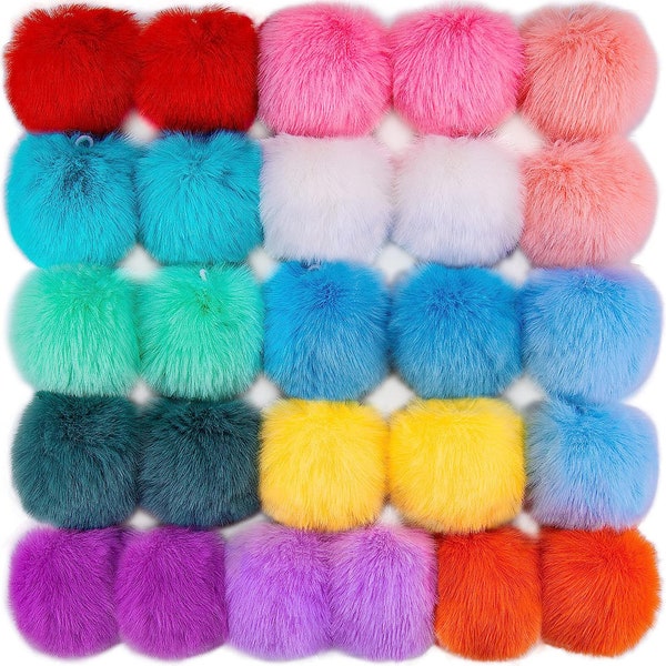 Rabbit Fur Pom Poms - Etsy