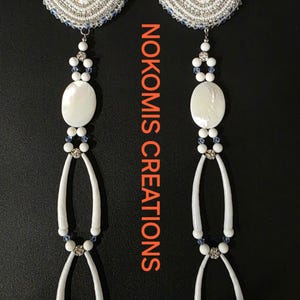 beaded dentalium earrings
