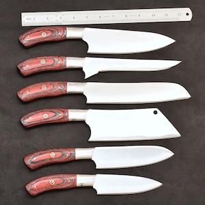 Hand Forged Damascus Steel Chef Knife Set, Kitchen Knives | Chef Knive Set, Handmade 5 Pcs Luxury Damasuc Knife Gift for him, Gifts for her
