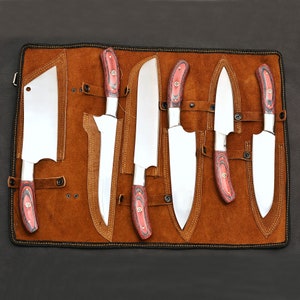 Hand Forged Damascus Steel Chef Knife Set, Kitchen Knives | Chef Knive Set, Handmade 5 Pcs Luxury Damasuc Knife Gift for him, Gifts for her