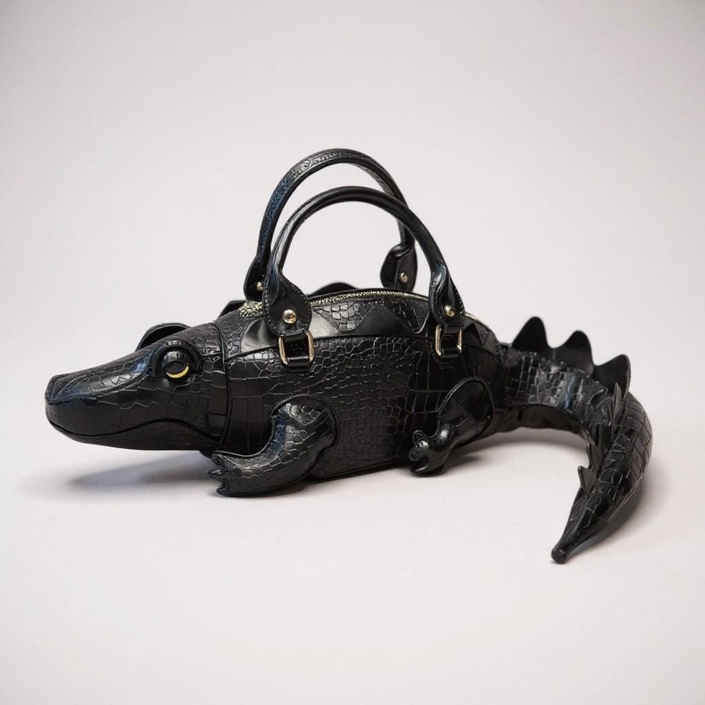 バッグ Roen leather west shoulderbag crocodile Crocodile Shoulder Bag | Unique Polyester Crossbody Handbag - Etsy