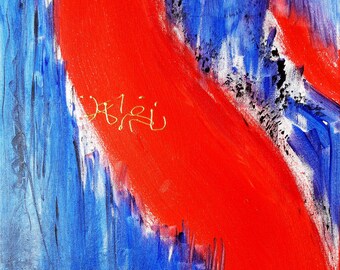 Painting acryl - Abstract - Red river