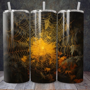 Acrylic Painting Spider Web 20 oz Skinny Tumbler Sublimation Design, Straight Tumbler Wrap, Instant Digital Download PNG, 300 DPI