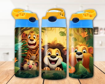 Jungle Animals Sippy Cup 12oz Sublimation Design (Digital Download)