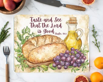 Christian Psalm 34:8 Cutting Board Design Taste And See That the Lord Is Good PNG