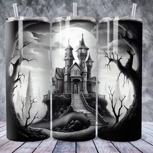 Gothic Victorian Castle Tumbler Sublimation Design (Digital Download)