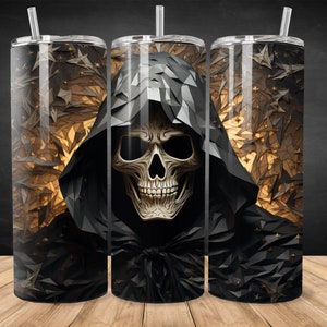 Grim Reaper Tumbler Sublimation Design: 3D Layered Paper (Digital Download)