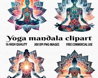 Yoga mandala clipart, 16 (300 DPI) PNG Transparent Images, Yoga Silhouette Clipart PNG, Nature Silhouette Clipart, Mandala clipart png