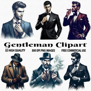 Gentleman Clipart, 32 IQ (300 DPI) Png-Bilder, Gentleman und Zigarren Clipart, Detektiv Clipart, Lord Clipart, Detektiv Clipart png