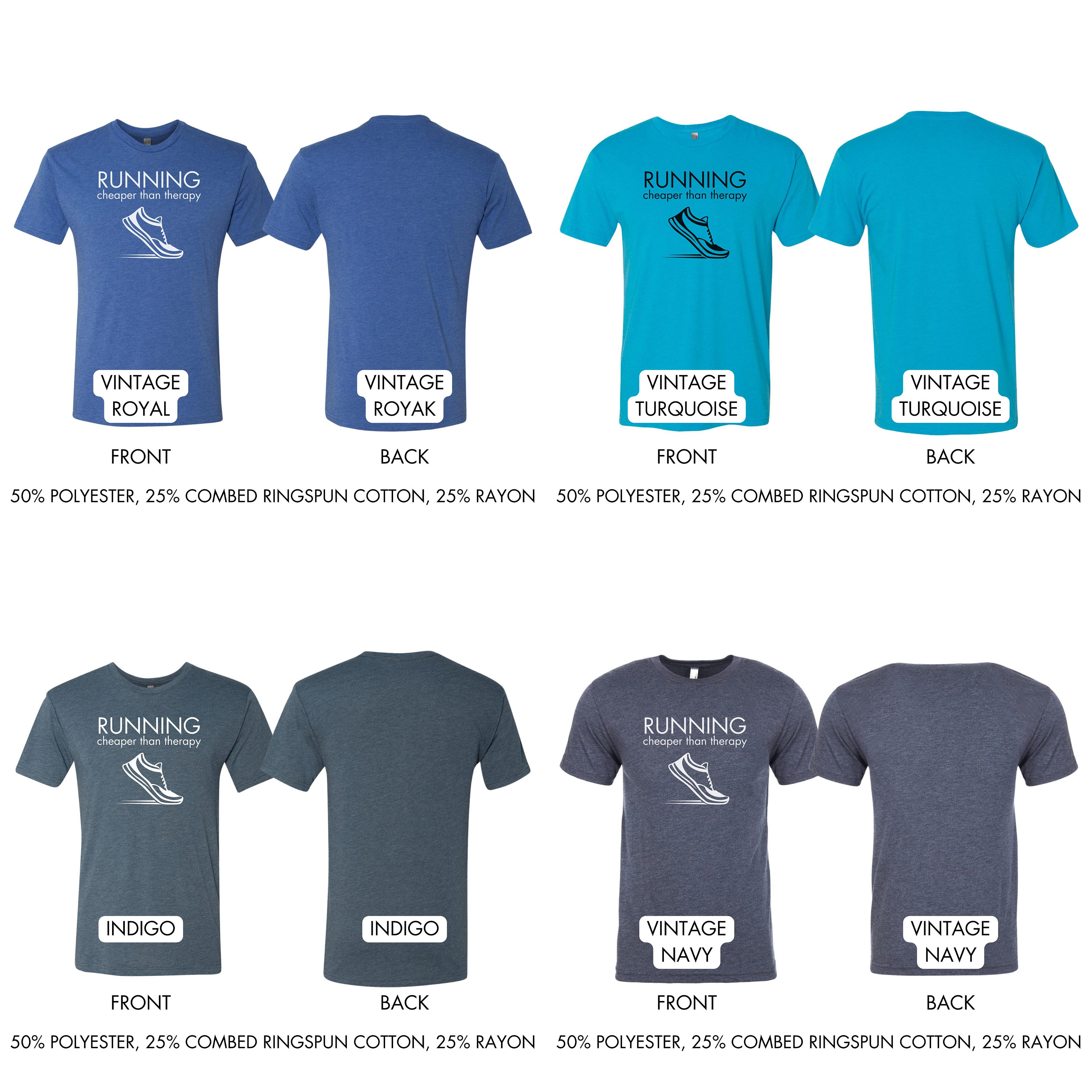 Running, Cheaper Than Therapy, Premium Triblend Shirt, Humor Shirt ...