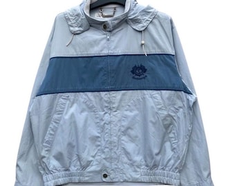 Chaqueta bomber ligera vintage Burberrys azul claro / Cortavientos Harrington de Burberrys of London de los 90 / Chaqueta ligera de diseño deportivo retro