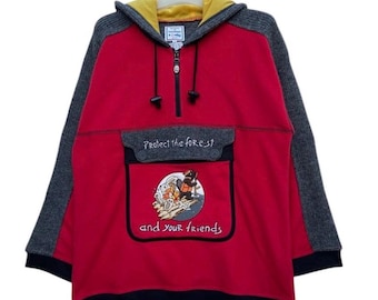 Sudadera con capucha gráfica Jean-Charles de Castelbajac - Jersey de diseñador vintage Ropa urbana