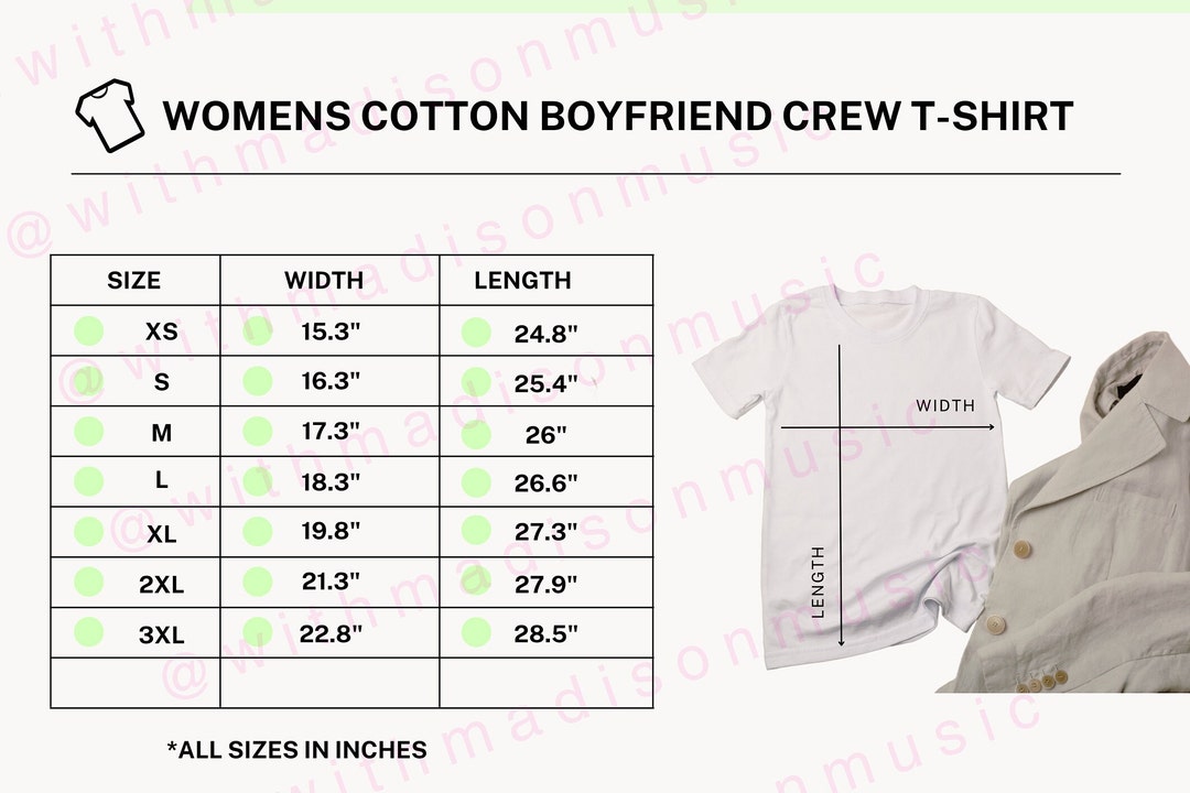 Next Level 3900 Size Chart, T-shirt Sizing Guide for Womens Cotton ...