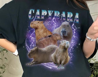 chemise capybara de style vintage, cadeau pour amoureux des animaux de zoo, t-shirt capybara, t-shirt appréciation capybara, chemise amoureux des animaux aquatiques