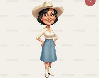 Funny Coastal Cowgirl Grandma PNG 9 Western Senior Woman Sublimation Art