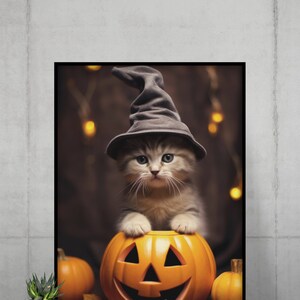 Halloween Kitten Sublimation PNG, Black Cat Graphic Design, Pumpkin and Cat Digital Download, Halloween Shirt Transfer, halloween clipart