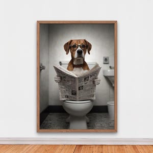 Cheeky Beagle Bathroom Art: Instant Download for Beagle Lovers, Funny Animals Print, Beagle Gifts, Instant Digital Download