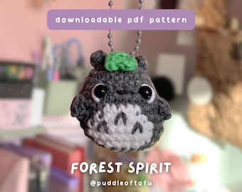 Forest Spirit PDF Crochet Pattern ~ crochet pattern, amigurumi, anime, cozy, quick, easy, market prep, keychain, plushie, pdf downloadable
