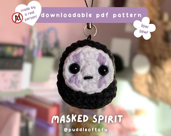 Masked Spirit PDF Häkelanleitung ~ Häkelanleitung, Amigurumi, Anime, gemütlich, schnell, einfach, für den Markt, Schlüsselanhänger, Plüschtier, PDF downloadbar