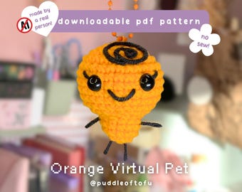 Orange Virtueller Haustier PDF Häkelanleitung ~ Häkelanleitung, Amigurumi, Videospiel, Kuscheltier, Schlüsselanhänger, Plüschtier, Häkelanleitung