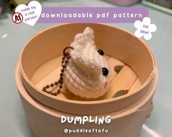 Knödel PDF Häkelanleitung ~ Häkelanleitung, Amigurumi, kawaii essen, gemütlich, schnell, einfach, Marktzubereitung, Schlüsselanhänger, Stofftier, zum Selberdrucken