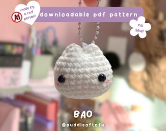 Bao PDF Häkelanleitung ~ Häkelanleitung, Amigurumi, kawaii Essen, gemütlich, schnell, einfach, Markt-Vorbereitung, Schlüsselanhänger, Plüschtier, PDF-downloadbar