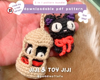 Jiji & Toy Jiji PDF (2-in-1) Häkelanleitungs-Bundle ~ Häkelanleitung, Amigurumi, Anime, Gemütlich, Schnell, Schlüsselanhänger, Plushie, PDF-herunterladbar