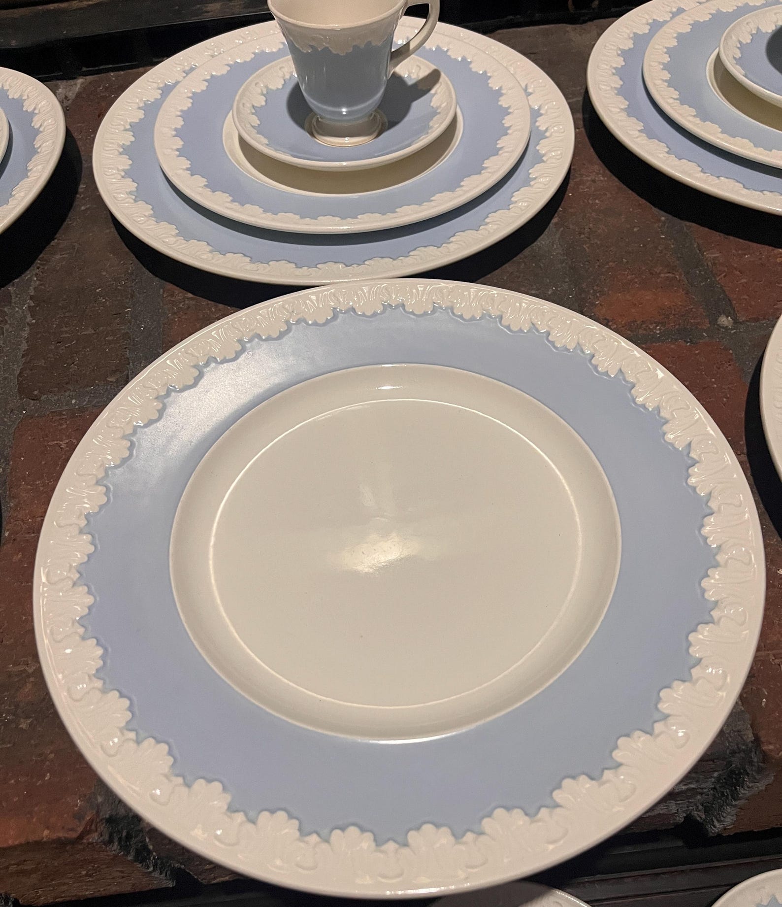 Queensware Identification 40 Piece Wedgwood Queens Ware Albioncorinthian Blue China Set - Etsy