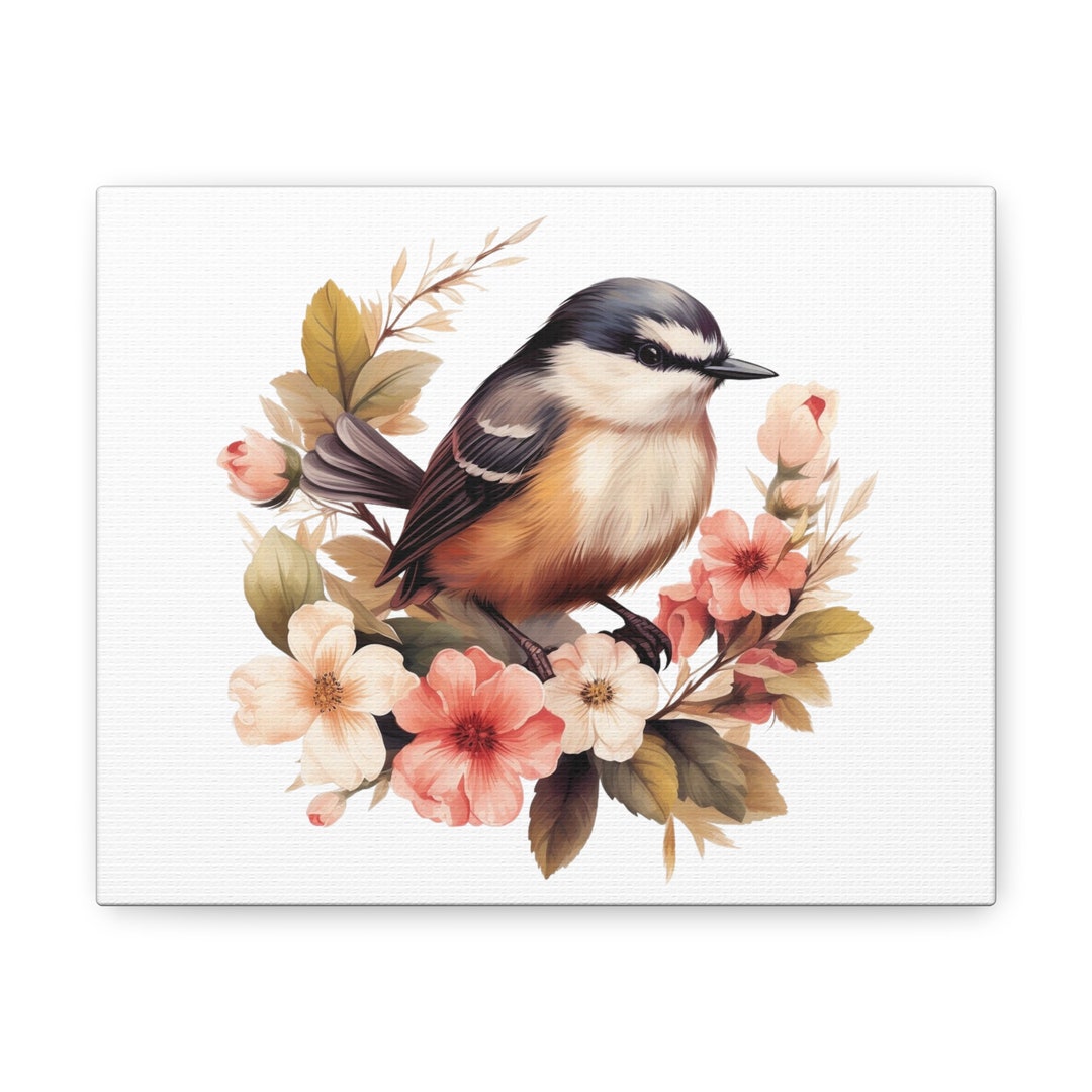 Home and Office Art Canvas Bird Print Wall Art Flower Print Etsy