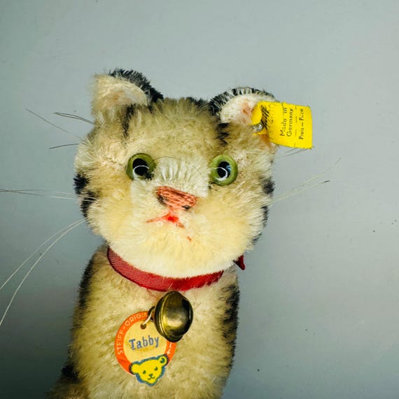 Vintage Steiff Cat Tabby Original Excellent Condition 1960s