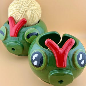 Handmade Caterpie Yarn Bowl