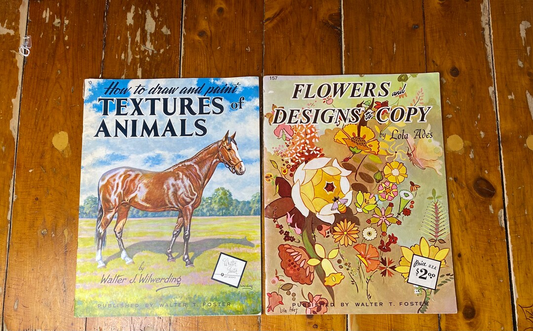 Vintage Walter T. Foster how to Draw and Paint Textures of Animals and ...