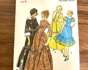 Vintage Butterick Pattern #4585 Size 8 Frontier Style Dresses Costumes