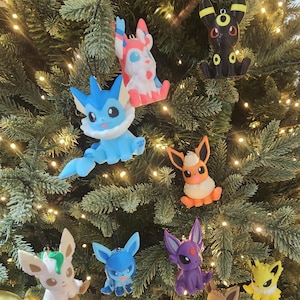 3D Gedruckte Taschenmonster Weihnachtsschmuck - Eeveesolutions - Flareon Jolteon Aquana