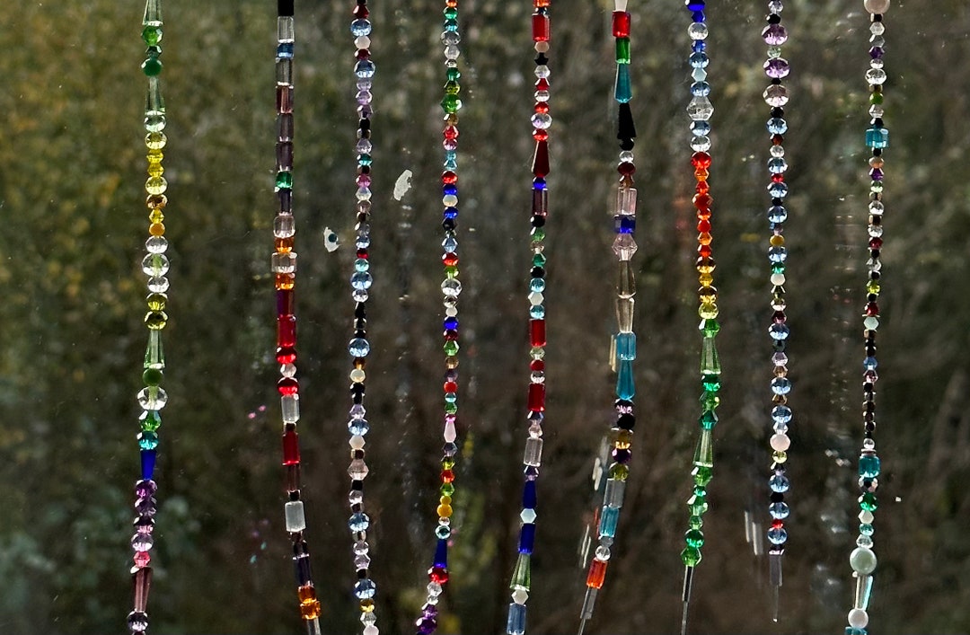 Suncatcher Beaded Curtain Mobile Window Home Decor Hanging Etsy
