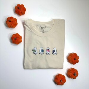 Embroidered Ghost Reading Comfort Colors Tee, Ghost Reading Embroidered Ultra Soft Tee