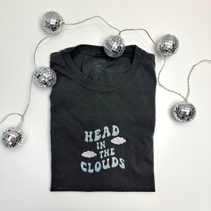 Embroidered Head In The Clouds Comfort Colors Tee, Head In The Clouds  Embroidered Ultra Soft Tee