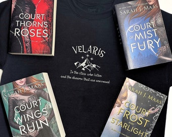 Embroidered Velaris Mountain ACOTAR Gildan Crewneck, Velaris Mountain ACOTAR Embroidered Ultra Soft Crewneck