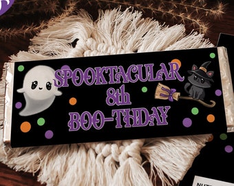Editable Halloween Candy Bar Wrapper, Chocolate Bar Wrapper, Candy Bar Label, Party Favor Label, Instant Download, Printable, Digital