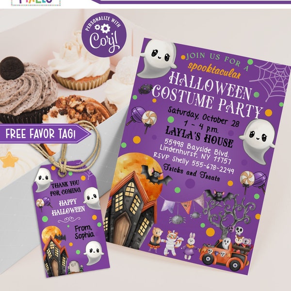 Editable Halloween Costume Party Invitation, Halloween Costume Invitation, Halloween Invite, Costume Party Invitation,  - Instant Download