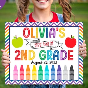 Editable First Day Of School Sign, 1st Day Of School Printable Sign, Editable Back To School Sign, Any Grade, Back To School Print