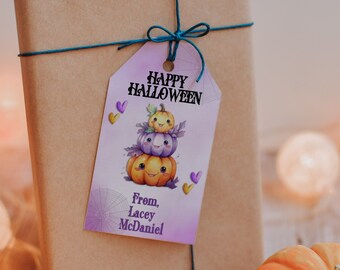 Editable Halloween Tag, Halloween Treat Tag, Halloween Pumpkins Favor Tag, Halloween Thank You Tags, Gift Tag, Download, Printable, Digital